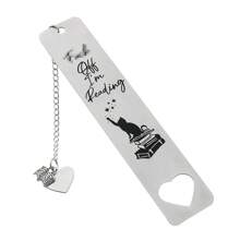 1 pieza Marcadores de libros personalizados de gato de acero inoxidable, regalos de marca libros para amantes de la lectura, regalos de cumpleaños para amigos, material escolar de papelería - 1 marcador - Ver 13