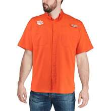 Columbia 男友款男士橙色克莱姆森大学老虎队 Tamiami 衬衫 - 橘色 - 查看 5
