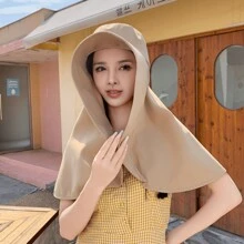 1 Stück Damen Strandhut mit Rundkopf-Design, große Krempe, buntes, gebogenes Design, großer Rundschnalle, modischer Lässig-Stil für Strand, Sonnen- und UV-Schutz, geeignet für tägliche Reisen, Sport und Urlaub - Verschiedenfarbig - Übersicht 14