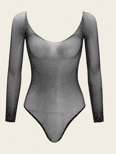 1pc Verleidelijke Lingerie Bodysuit Hollow Out Bodystocking out Underwear Rave view 4