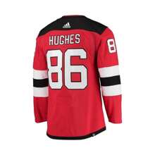 Adidas Men's Jack Hughes Red New Jersey Devils Home Authentic Pro Player Jersey - Red - View 5