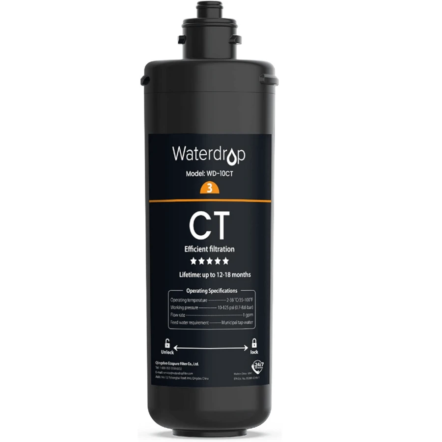Waterdrop WD-10CT Under Sink Water Filter, Replacement For Waterdrop TSA & TSB 3-Stage Under Sink Water Filter System - Black - View 1