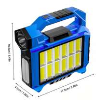 Linterna Portátil Solar Bright Light Work Super Brig, Pila para cargar Celular - Azul - Ver 2