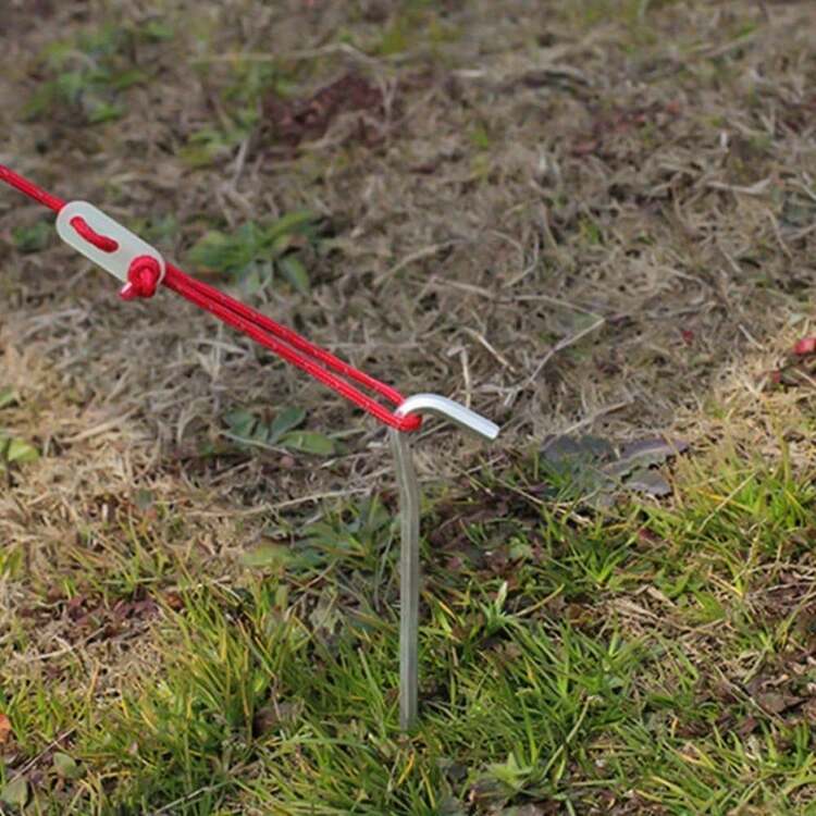 5入組戶外營帳釘，鋁合金防風繩地釘，適用於營帳配件 - 銀色 - 查看 7