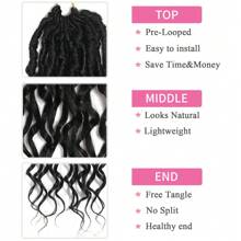 14 Inch Deep Faux Locs Crochet Hair 6 Packs Soft Locs Crochet Hair Pre Looped Goddess Locs Crochet Braids For Women