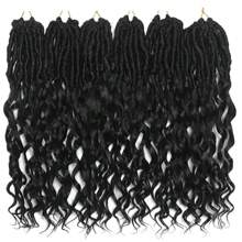 14 Inch Deep Faux Locs Crochet Hair 6 Packs Soft Locs Crochet Hair Pre Looped Goddess Locs Crochet Braids For Women