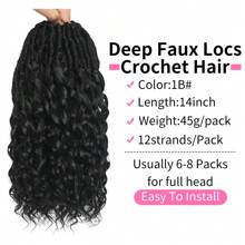14 Inch Deep Faux Locs Crochet Hair 6 Packs Soft Locs Crochet Hair Pre Looped Goddess Locs Crochet Braids For Women