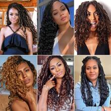 14 Inch Deep Faux Locs Crochet Hair 6 Packs Soft Locs Crochet Hair Pre Looped Goddess Locs Crochet Braids For Women