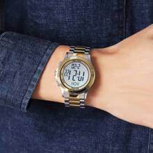 SKMEI 商務男士不鏽鋼防水手錶，帶 EL 燈，計時功能，跨境熱銷產品 - 銀色 - 查看 4