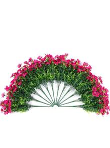 4 piezas de decoración artificial de primavera/verano para exteriores, material tipo seda, margarita morada, eucalipto, resistente a los rayos UV, adecuado para decoración de hogar, patio, porche, ventana y jardín (rosa rojo), regalo de cumpleaños, graduación, Navidad, Halloween, decoración floral de temporada de otoño, Acción de Gracias - Rosa Fucsia - Ver 8