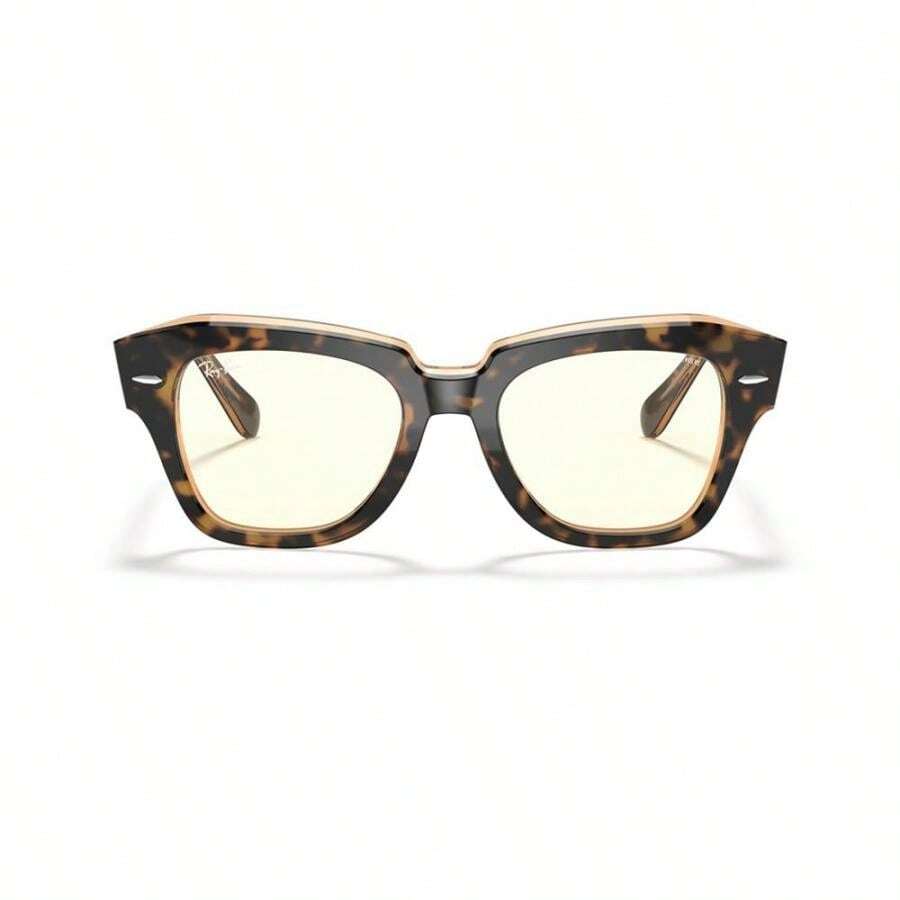 Ray-Ban Unisex State Street Blue Light Sunglasses, RB2186 - HAVANA ON TRASPARENT LIGHT BROWN - View 1