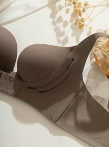 Women's Super Enhancing Push-Up Bra, Small Cup Designed For Bigger Bust Effect - Brown - View 4