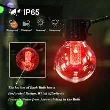 Solar Smart String Lights 25Ft 15 Bulbs Globe G40 LED With Remote And App Control Music Sync Color Changing Waterproof For Outdoor Party Gazebo Yard Garden Tree Decorations - Nhiều màu - Xem 7