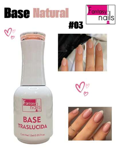Gel Base Traslucida Fantasy Nails - SKIN 01 - CANELA 02 - NATURAL 03 - CANDY 04 - DUSTY 05 - PEACH 06 - COVER PINK 07 - MILK LECHOSO 08