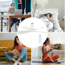 35W Ceiling Fan With Remote Control LED Light Fan E27 Base Intelligent Silent Ceiling Fan For Bedroom And Living Room - White - View 8