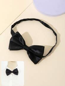 1pc Unisex Double-Layered Bowknot Fashionable & Simple Slip-On Bow Tie, Adjustable For Easy Wearing, Suitable For School And Daily Wear, Festive Dress Up, Performances, And Parties, Creating Lively Atmosphere, Holiday Gift - 1pcs Solid Color Bow Tie - View 7