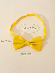 1pc Unisex Double-Layered Bowknot Fashionable & Simple Slip-On Bow Tie, Adjustable For Easy Wearing, Suitable For School And Daily Wear, Festive Dress Up, Performances, And Parties, Creating Lively Atmosphere, Holiday Gift - 1pcs Solid Color Bow Tie - View 6