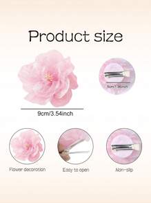 3 pièces Pinces à cheveux à fleurs hawaïennes, pinces à cheveux avec fleurs et perles, accessoires de cheveux pour filles, barrettes de côté douces, épingles à cheveux