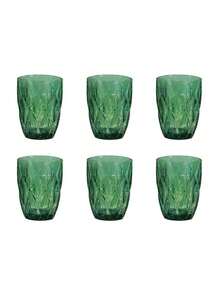 Nordic Style Green Drinking Glasses Set - INS Embossed Glassware, Creative Low Tea Glasses, Luxurious Design, 265ml Capacity, 6-Piece Set, Perfect For Festivities And Business Gift - Grün - Übersicht 2
