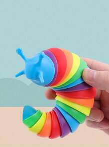 1 件可拆卸彩色蛇虫毛毛虫蜗牛玩具，有趣的缓解压力的益智玩具，圣诞礼物，颜色随机（小号 14 厘米，钥匙扣 8 厘米，大号 19 厘米） - 彩色 - 查看 3