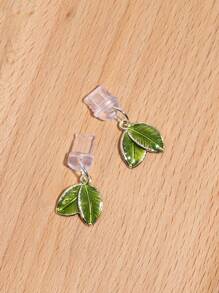 1pc Creative Green Leaf Shaped Dust Plug Compatible With Apple/Type-C Phone Charging Port & Data Port - Green - View 5