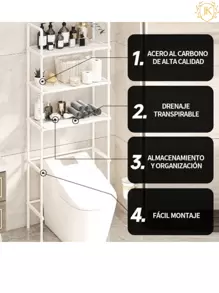 JK Estante de almacenamiento 3 NIVEL para el baño de pie para el piso del inodoro - Multicolor - Ver 5