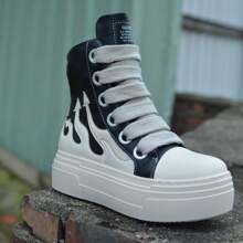 时尚厚底真皮休闲运动鞋