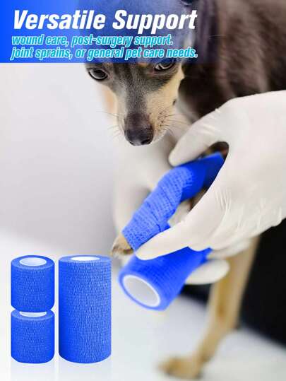 2/3/4 Packs Self-Adhesive Bandages, Breathable Elastic Self-Adhesive Bandages Suitable For Dogs, Cats, Horses, Birds, Fingers, Toes, Includes Tape And Gauze