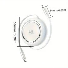 雙TYPE-C 100W可伸縮數據線，適用於蘋果15前沿通用Type C所有型號，豐富多彩顏色 - 彩色 - 查看 4