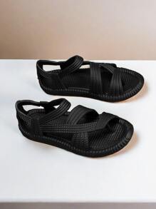 Sandalias de verano para hombres, zapatos tejidos romanos antideslizantes de hierba para actividades al aire libre, playa, conducción, zapatillas deportivas de talla grande