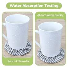8 pièces de dessous de verre pour boissons, dessous de verre absorbants, dessous de verre tressés pour boissons, dessous de verre tressés, résistants à la chaleur pour table de salon, tasse de bureau, dessous de verre de protection pour table (noir mélange de couleurs)