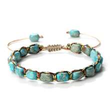 Pulseira de Corda Trançada Feita à Mão com Contas de Pedra Natural, Estilo Vintage Boêmio, Meditação Yoga, Presente de Joias de Sorte