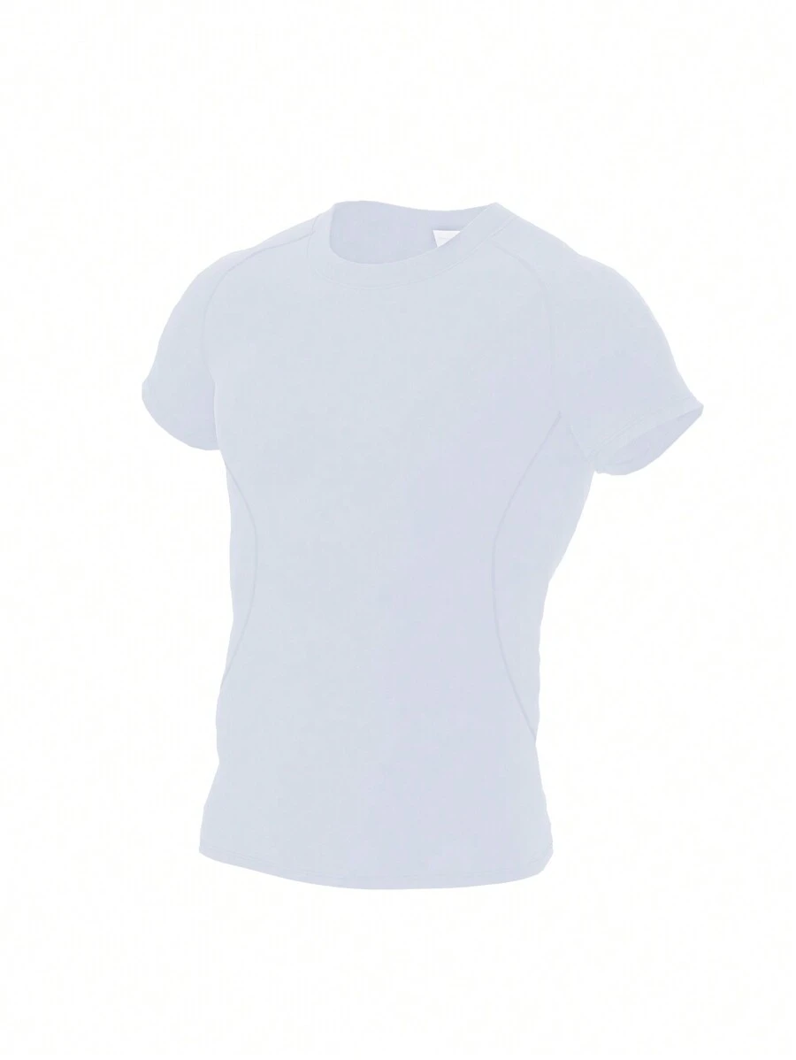 Áo thun nam tay ngắn ôm dáng thoải mái, thích hợp cho chạy bộ, tập gym, huấn luyện viên thể hình, áo thể thao màu trắng mùa hè. - trắng - Xem 1