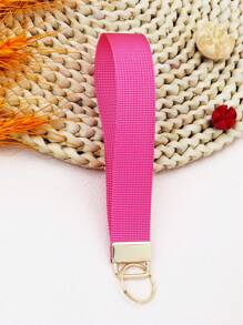 1 pièce Porte-clés de poignet rose avec lanière pour clés, porte-clés avec anneau de clé, sangle courte mignonne pour porte-cartes d'identité, portefeuille, téléphone portable, accessoires de porte-clés à la mode, excellent cadeau pour femmes, épouse, petite amie, et amie intime.