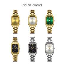 YaLaLuSi 1 New Compact Vintage-Style Women's Quartz Watch Square Scratch-Resistant Dial Premium-Feel Lightweight Strap Striped Hour Markers Analog Display Versatile For Daily Wear Business Commutes, School, Gatherings