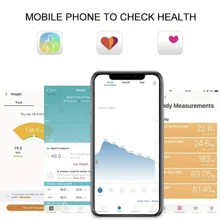 1入組身體脂肪秤，智能無線數字體重秤附LED顯示屏，身體成份分析儀，浴室必備工具（不含電池） - 黑色 - 查看 7