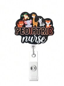 可愛亞克力護士工牌收回式工牌夾，帶夾子的工牌收回式夾子，有趣的護理工牌卷軸，適用於學生商務會議學校辦公室，3.2*1.285英寸 - Color 2 - 查看 9