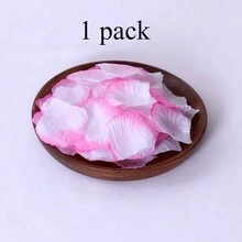 1/2 paquetes de tela no tejida apilada con pétalos de rosa, barras de boda, accesorios de celebración y flores simuladas, adecuados para fiestas, bodas, decoraciones navideñas, etc. (1 paquete/1000piezas) - Multicolor - Ver 10