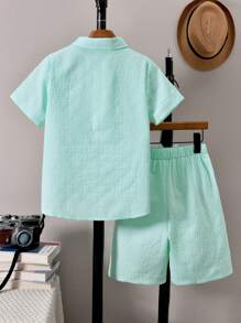 Vihyde Ensemble T-shirt à manches courtes et short pour garçon préadolescent en relief 3D, tenue décontractée pour les vacances