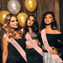 8 Sets Schärpen Junggesellinnenabschied Dekorationen Brautjungfern Schärpen Roségoldfolie Buchstaben für Bridal-Shower & Hochzeitsfeier, Weihnachten