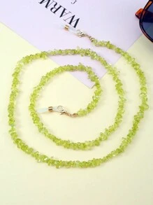 1 件不对称天然石防滑眼镜链（可调节）女士眼镜配件 - 彩色 - 查看 10