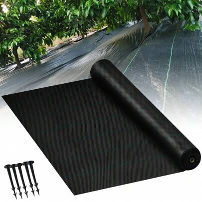 LILIIN Plant Film, 1x50m/2x5m/2x10m/2x25m, Plant Fleece Garden Fleece Roll 100g/㎡, Plant Protection Fleece Water-Permeable UV Protection And Tear-Resistant, Plant Fleece Mulch Film For Garden And Beds