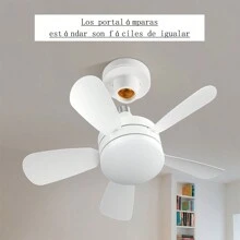 35W Ceiling Fan With Remote Control LED Light Fan E27 Base Intelligent Silent Ceiling Fan For Bedroom And Living Room - White - View 3