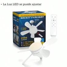 35W Ceiling Fan With Remote Control LED Light Fan E27 Base Intelligent Silent Ceiling Fan For Bedroom And Living Room - White - View 2
