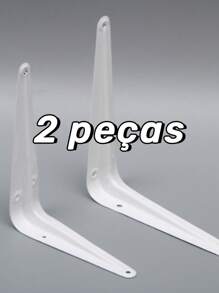 2 Suporte Prateleira Mão Francesa Suporte Para Prateleira Reutilizável Promoção - Branco - Visão 3