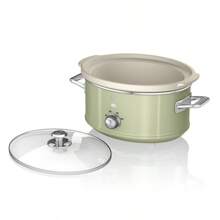Retro Slow Cooker, 3.5L, Removable Non-Stick Ceramic Container Free, Vintage, SWAN, SF17021GNEU, 200W, Green - 綠色 - 查看 5