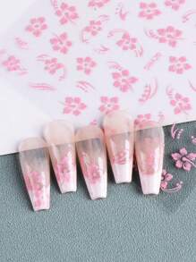 3片装夏日芙蓉美甲贴纸 夏威夷花藤简约设计 DIY 粘贴式美甲贴片 白色粉色 DIY 美甲用品 美甲装饰 - 彩色 - 查看 9