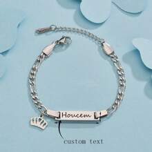 Personalized Custom Name Bracelet Hypoallergenic Stainless Steel Customized Engraved Name Butterfly Heart Crown Star Pendant Bracelet For Women Customized Jewelry Family Love Gift Stylish,Fall Fashion,Contracted,Simple,Casual,Old Money,Cuties Custom,Personalized,Unique Ideal Gifts For Her Girlfriend,Mom,Family,Friends,Daughter For Anniversaries,For Valentine's Day,For Mother's Day,For Birthdays,For Graduation,For Daily Wear,For Weddings,For Prom Valentines