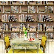 1 Roll Retro Bookshelf Self-Adhesive Wallpaper, Moisture-Proof, Waterproof, Wear-Resistant, High Temperature-Resistant, Ideal For Bedroom, Dorm Room Renovation, Removable Without Residue, Easy To Install With One Peel And Stick - Coffee Brown - View 5