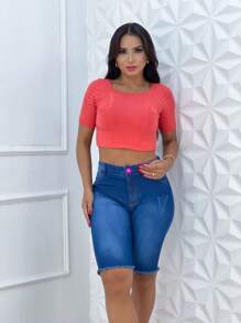 Women Denim Shorts - Rửa tối - Xem 1